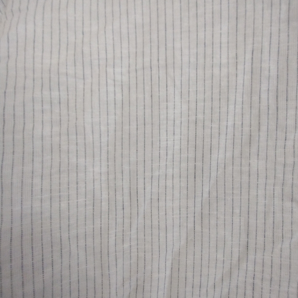Hester & Orchard Linen Cotton Blend Striped White Blue Button-Up Shirt Small - Picture 12 of 13